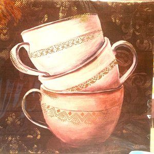 8x8 Coffee/Tea Cups Canvas Wall Art